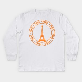 Paris Passport Stamp Kids Long Sleeve T-Shirt